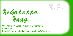 nikoletta haag business card